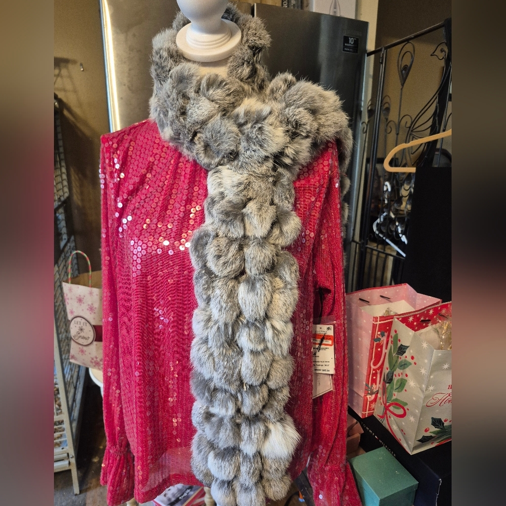 Rabbit Fur Scarf NWOT